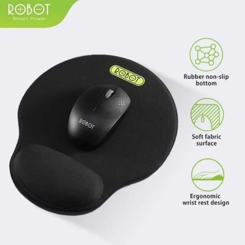 Jual ROBOT RP02 With Ergonomic Wrist Rest Mousepad PC/Laptop Black ...