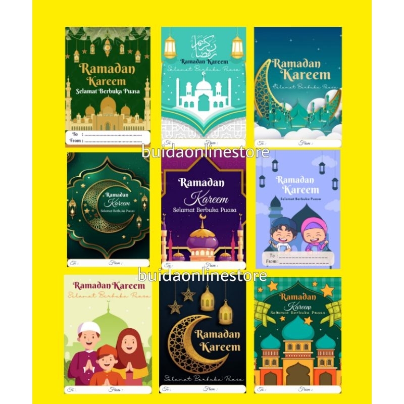Jual Kartu Ucapan Ramadhan Label Selamat Berbuka Puasa Ramadan Kareem