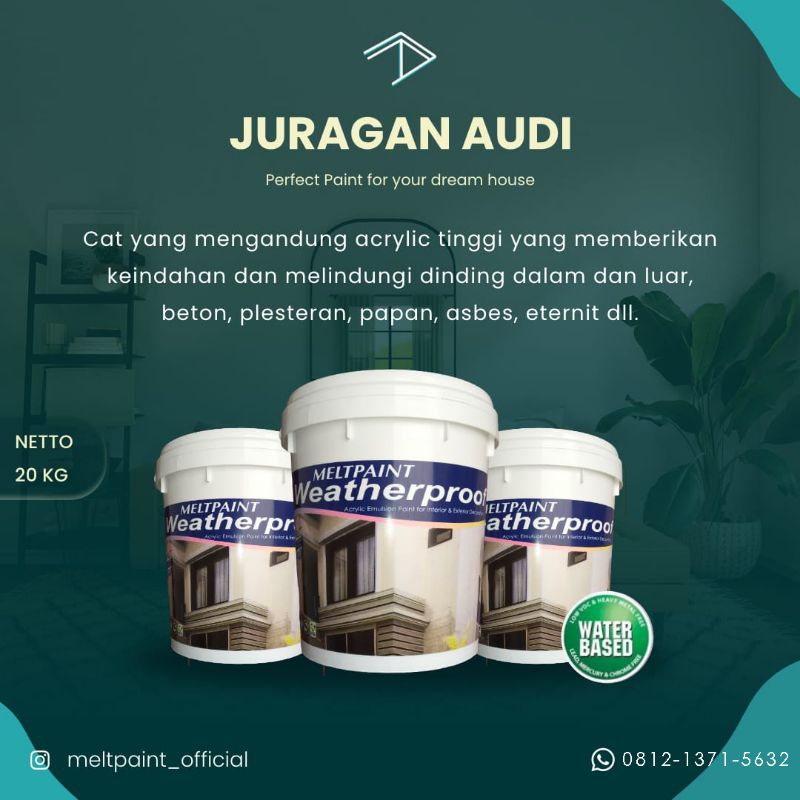 Jual Cat Tembok Meltpaint Weatherproof isi 20kg original Not Paint Nippon Dulux Qluc Puffin