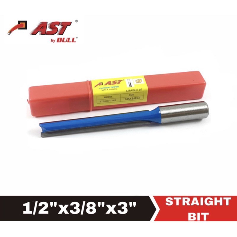 Jual AST Straight bit panjang 1/2x3/8x3 mata profil router 10 mm as 1/2 ...