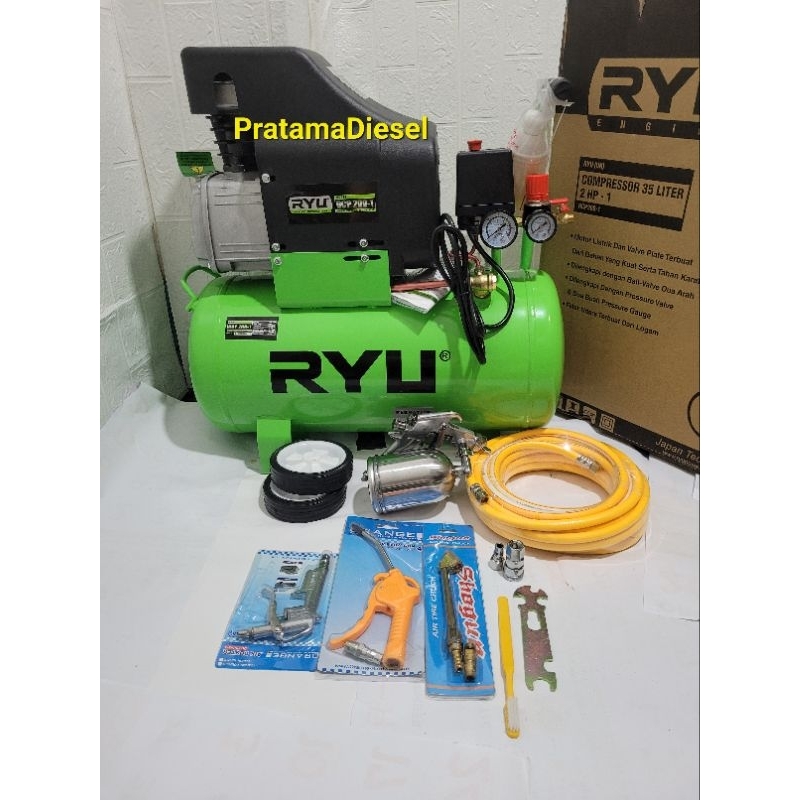 Jual Paket Kompresor RYU 2HP RCP200-1+Selang 10M+Airduster+Pentil ...