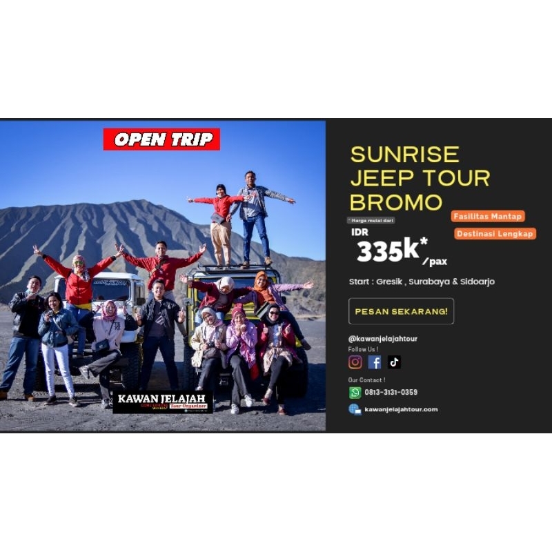 Jual Paket Wisata Bromo Open Trip Sunrise Jeep Tour Berangkat Dari ...