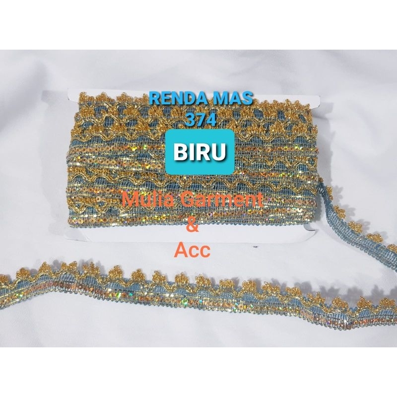 Jual RENDA MAS METALIK 374 LEBAR 3CM BENTUK MAHKOTA ISI 15 METER ...