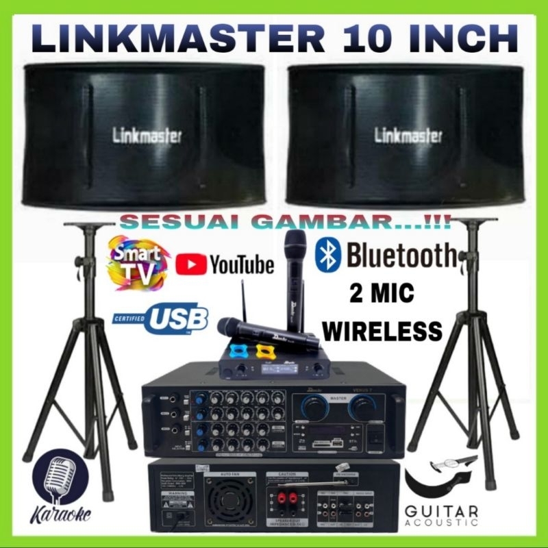 Jual Paket Karaoke Sound System Linkmaster 10 Inch Amplifier Bluetooth