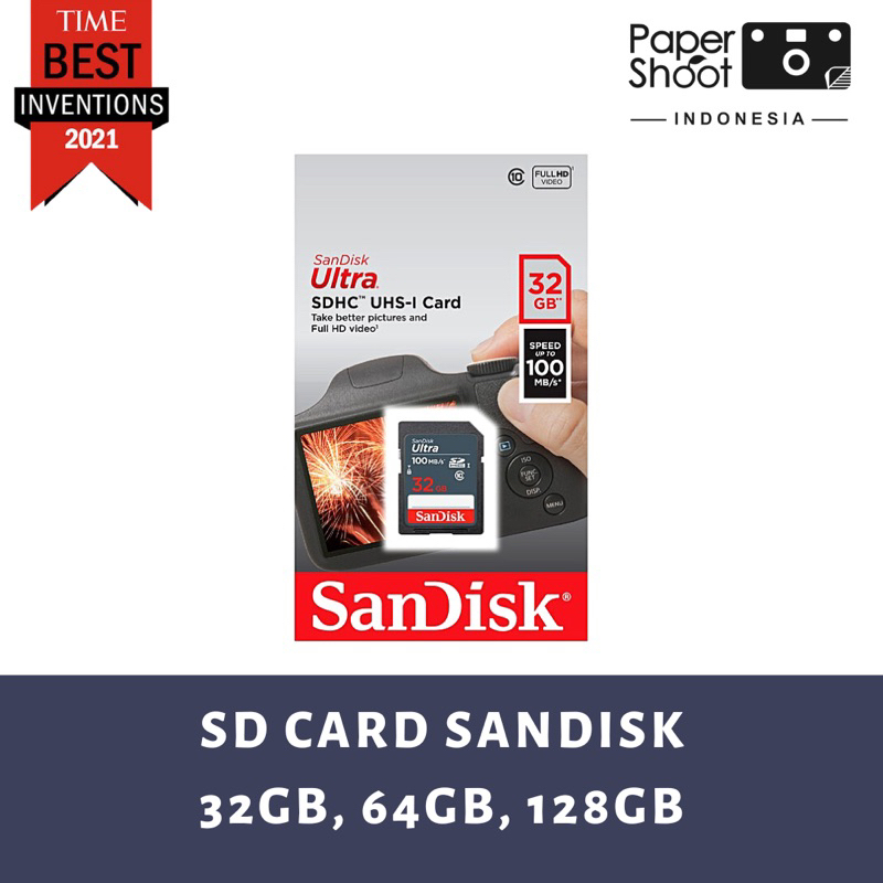 Jual SD Card SanDisk SDHC/SDXC UHSI 100MB/s (32GB, 64GB, 128GB