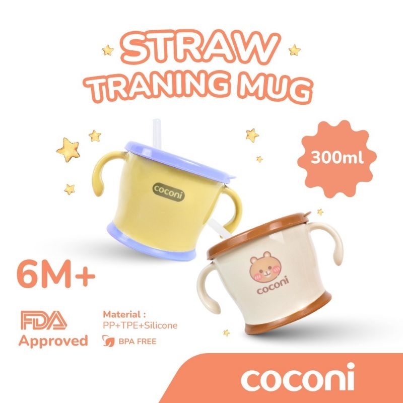 Jual Coconi Earlyage Straw Training Mug / Gelas Bayi Belajar Minum