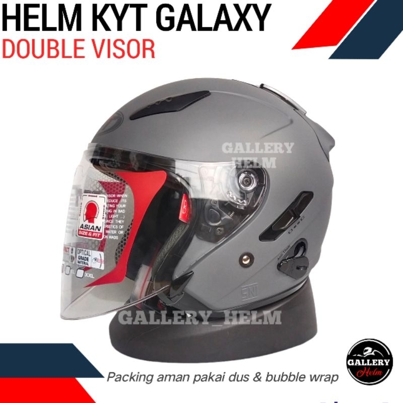 Promo Helm Kyt Galaxy Slide Double Visor Solid - M GUNMET Diskon