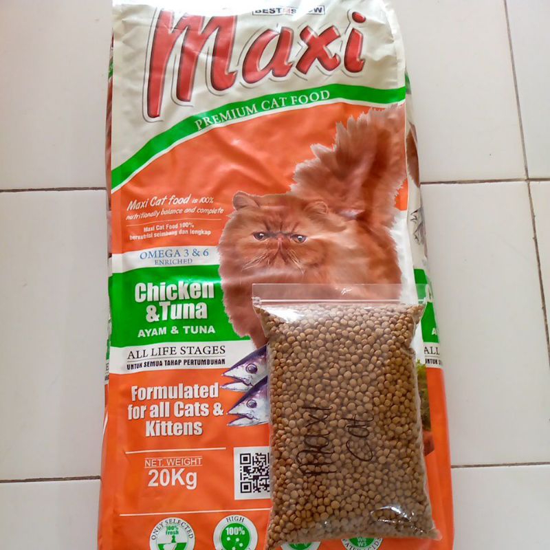 Jual Maxi cat Chiken & Tuna 20kg Dry food Kitten & Adult - Ekspedisi ...