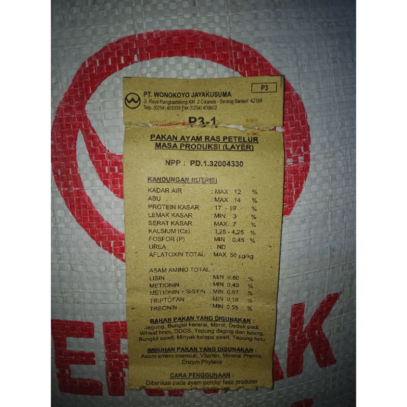 Jual Pakan Ayam Ras Petelur Layer 20 Minggu - Akhir Repack 1 Kg ...