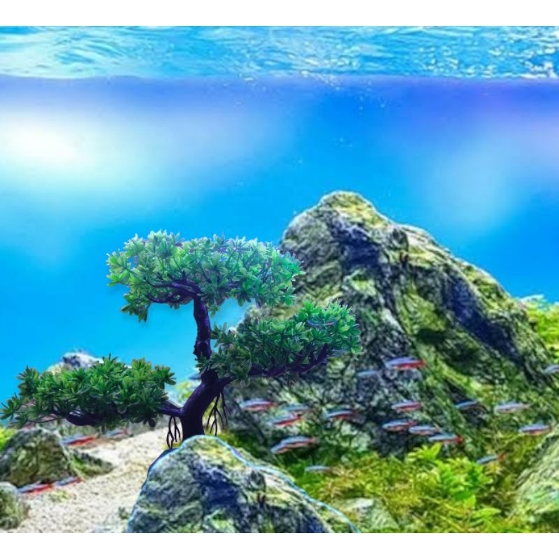 Jual bonsai aquarium/bonsai plastik aquarium/pohon plastik aquarium