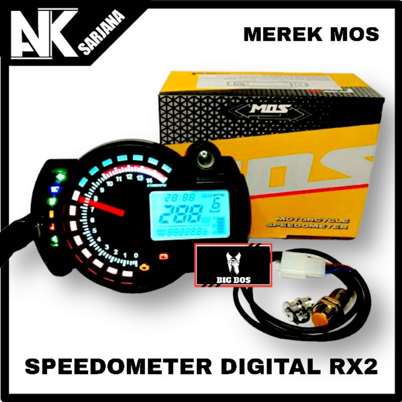 Jual SPEEDOMETER SPIDO METER DIGITAL KOSO RX2 UNIVERSAL MEREK MOS