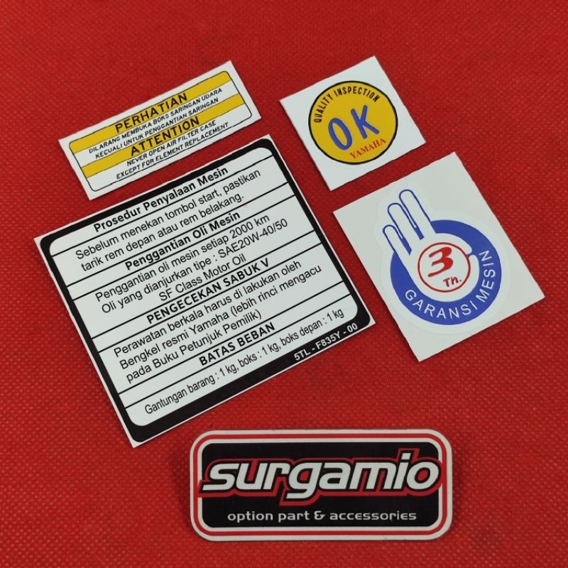 Jual Stiker warning yamaha mio 5TL (4 pcs) | Shopee Indonesia
