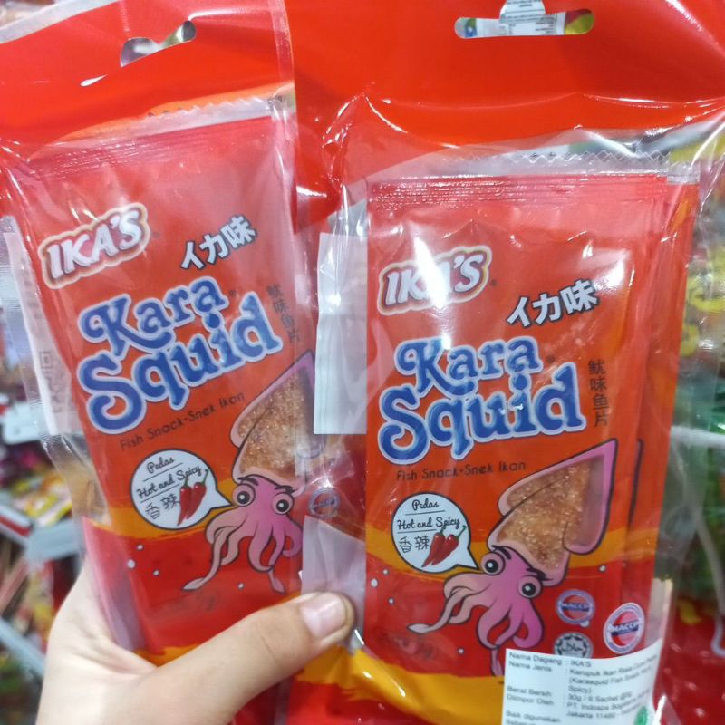 Jual Ika's Kara Squid/Fish Snack/Snek Ikan Rasa Pedas Hot And Spicy 6 ...