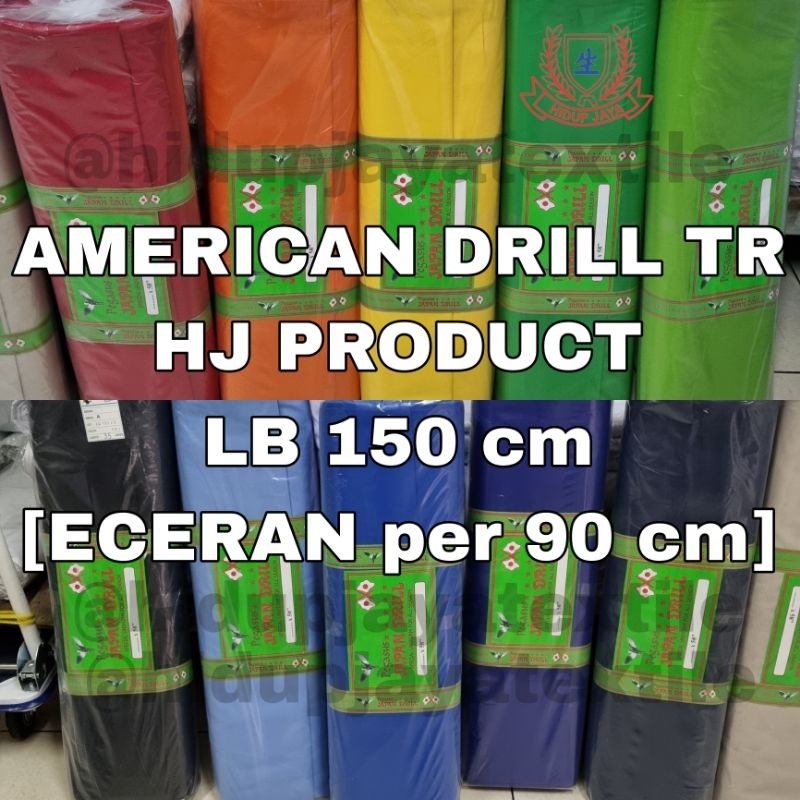 Jual [per 90 cm] Kain Drill Twill TR American Drill Japan Drill ECERAN