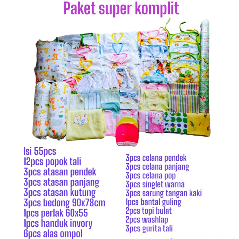 Jual Paket Perlengkapan Bayi Baru Lahir Newborn Murah , Super Komplit ...