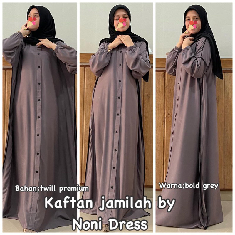 Jual Daster Arab NONI JAMILAH Maxi Dress Gamis Hitam Kaftan Twill ...