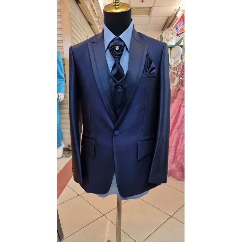 Jual Jas pengantin biru dongker /jas wedding pria dongker /jas formal