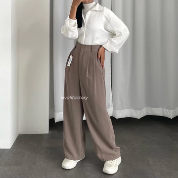 SIVALI Loose Pants 332 PETITE SIZE Celana Kulot Polyester Anti Kusut Trousers Kantor Formal