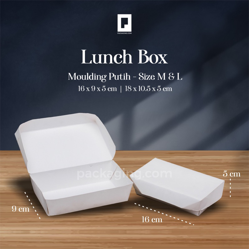 Jual Lunch Box Putih Kraft Polos Size M/Lunchbox Instant /Lunchbox