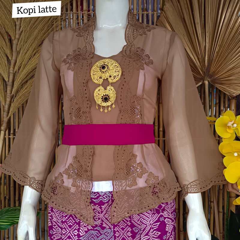 Jual Kebaya Jadi Bordir Motif Ukir Terbaru Super Cantik Tangan Lonceng