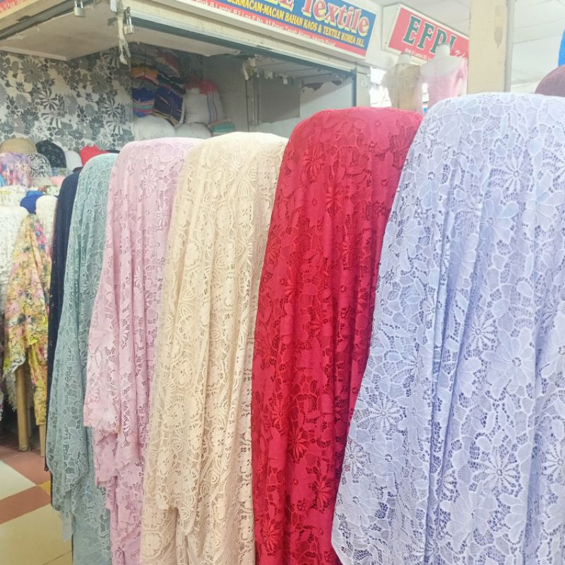 Jual Kain/Bahan Brokat Garment Meteran(Import) | Brukat Katun | Shopee