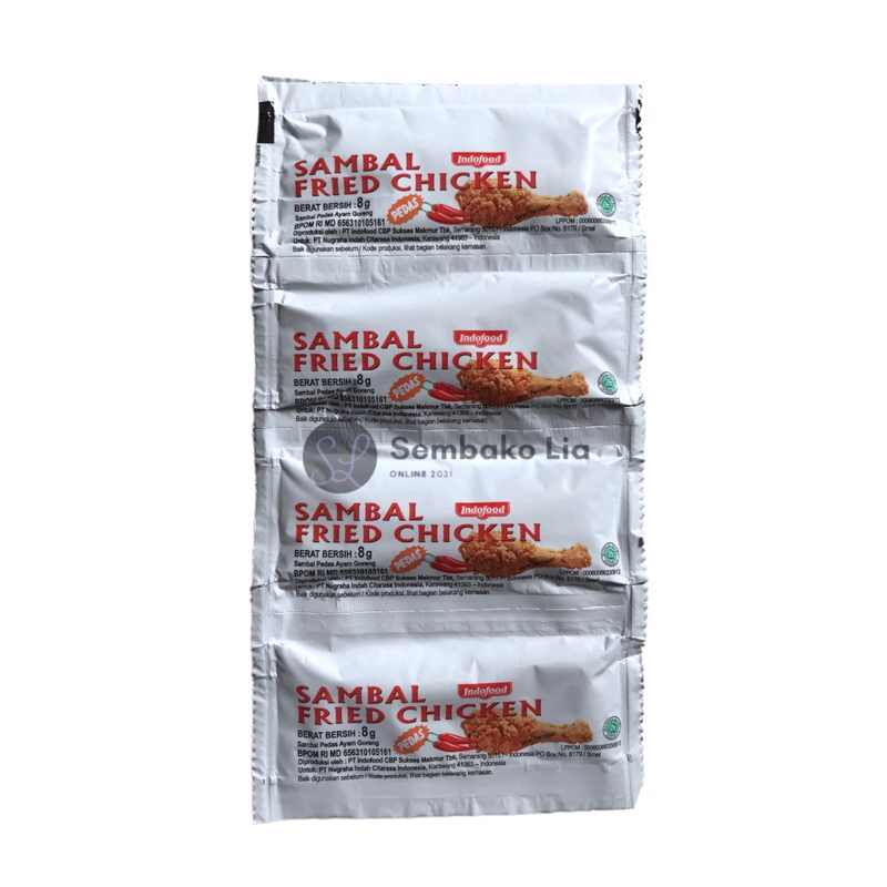 Jual Indofood Sambal Fried Chicken 8ml Pedas Sachet Shopee Indonesia