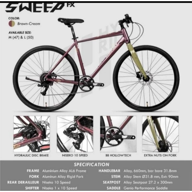 Jual Sepeda Hybrid Gravel Roadbike Genio Sweep FX NEW | Shopee Indonesia