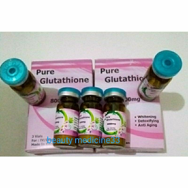 Jual pure tutup biru glutathione 8000 mg perbox produk original