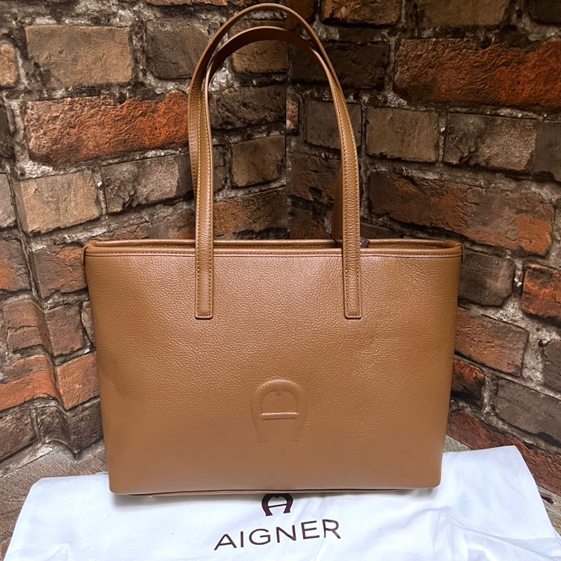 Jual Aigner Nora Shopper M Cognac Brown New With Tag Shopee