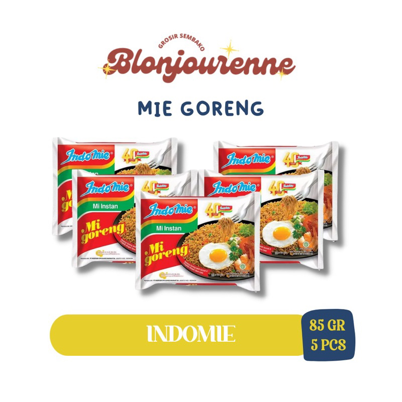 Jual MIE INSTAN INDOMIE GORENG 85GR - 5PCS | Shopee Indonesia