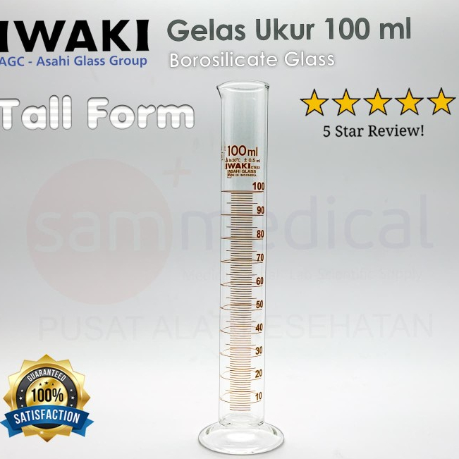 Jual Iwaki Pyrex Gelas Ukur Measuring Cylinder Gelas Takar 100 Ml Shopee Indonesia 1553