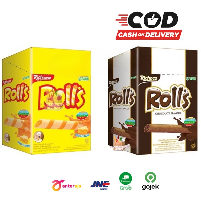 Jual (JSO) Nabati Rolls Box 20 pcs x 8 gr Roll’s Cheese Chocolate ...
