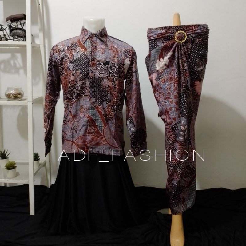 Jual Batik Couple Baju Batik Couple Rok Lilit Batik Kemeja Batik Lengan Panjang Rok