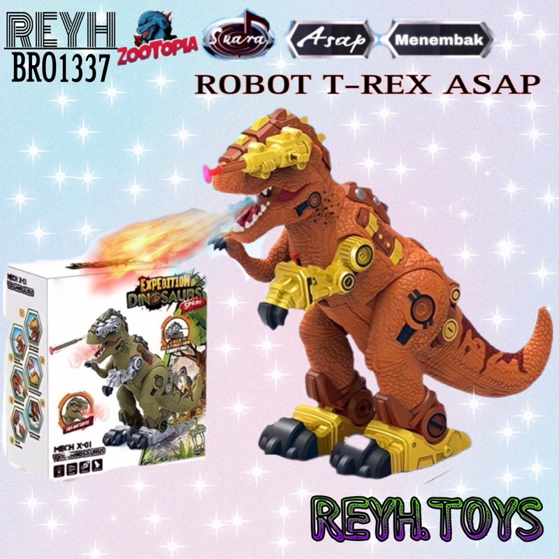 Jual Mainan Anak Robot Trex Asap Dinosaurs Berjalan Tirex Menembak ...