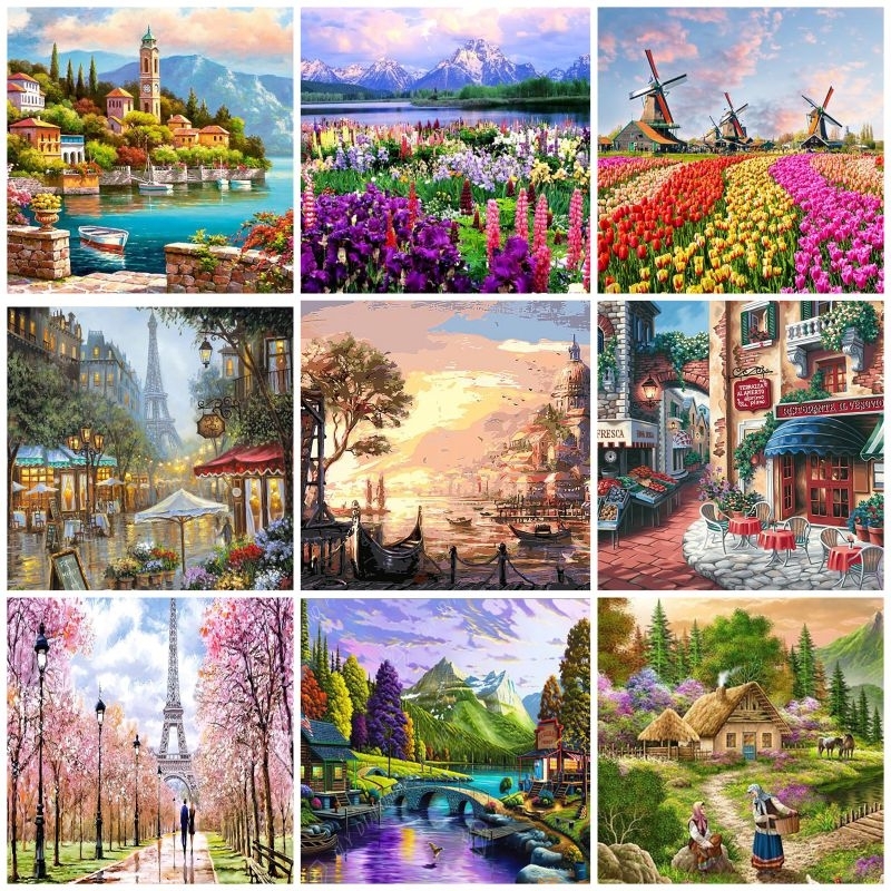 Jual Canvas Paint By Number Kit Digital Oil Painting DIY Paint By ...