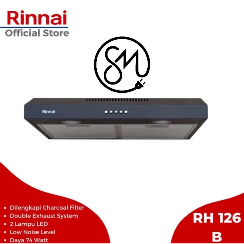 Jual Cooker Hood Rinnai RH-126B Penghisap Asap RH126B RH 126 B 60 Cm ...