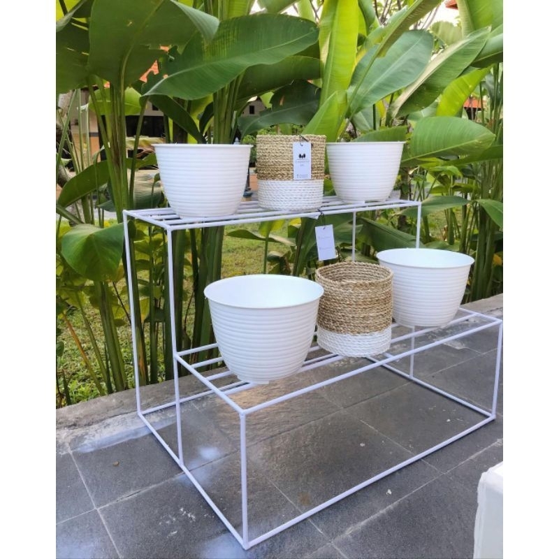 Jual Rak Rakitan ~ Rak Pot Bunga Susun 2 / Standing Pot Bunga Besi ...