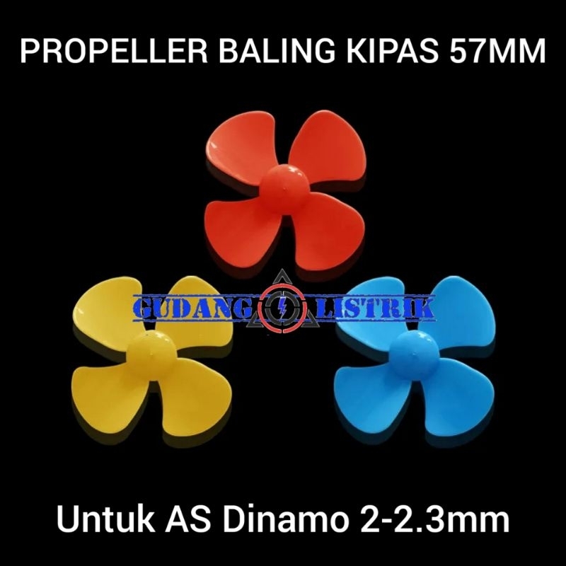 Jual Baling Baling Kipas Propeller 57mm Dinamo Dc Rc Kapal Perahu Air