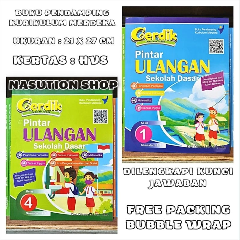 Jual Buku Soal Cerdik Pintar Ulangan Kelas 1 4 SD/MI Semester 1 & 2 ...