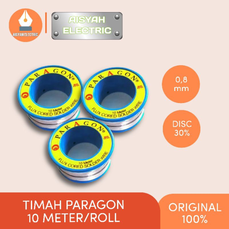 Jual TIMAH SOLDER MERK PARAGON PANJANG 10 METER/ROLL | Shopee Indonesia