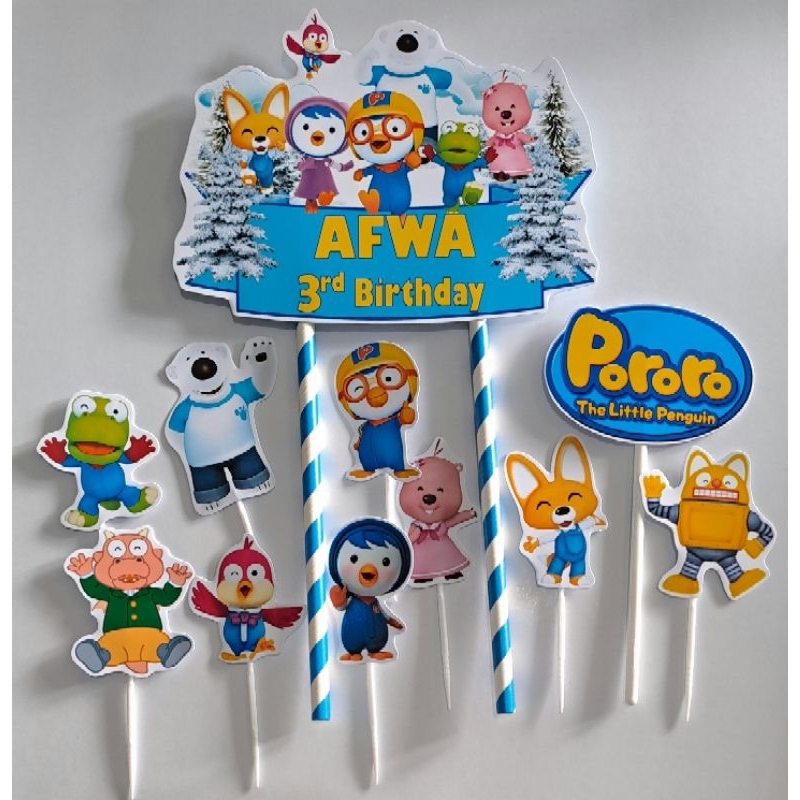 Jual TOPPER CAKE - HIASAN KUE ULANG TAHUN KHITANAN GAMBAR PORORO AND