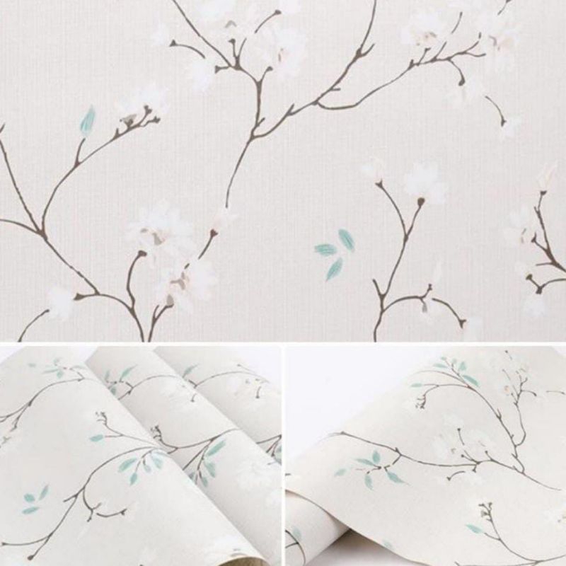 Jual Wallpaper Dinding Sticker Dinding Putih Gading Ranting Daun Sakura ...