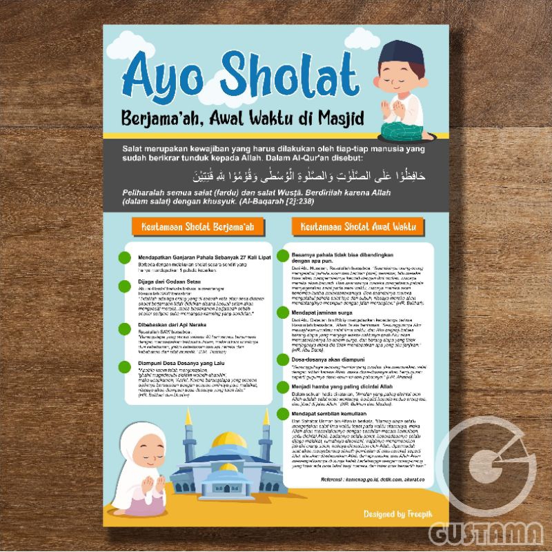 Jual Poster Ayo Sholat Poster Ramadhan Islami Laminasi A3 Shopee