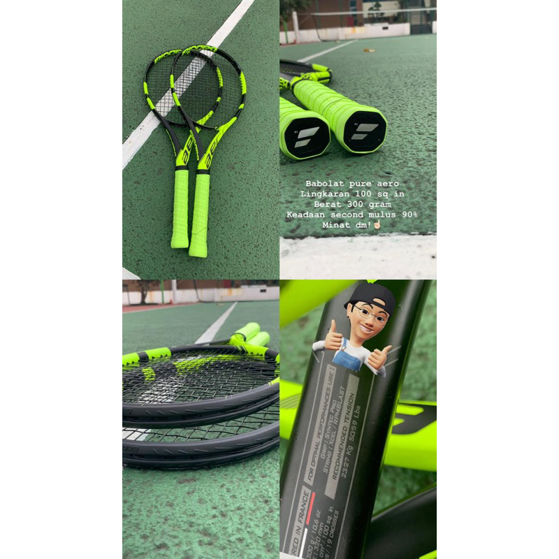 Jual Babolat Pure Aero Tour Green 315 gr 100 315g ( Racket Tennis Tenis ...