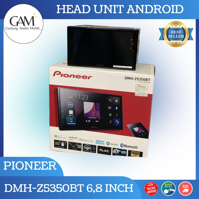 Jual HEAD UNIT ANDROID SINGLE DIN PIONEER DMH-Z5350BT APPLE CARPLAY ...