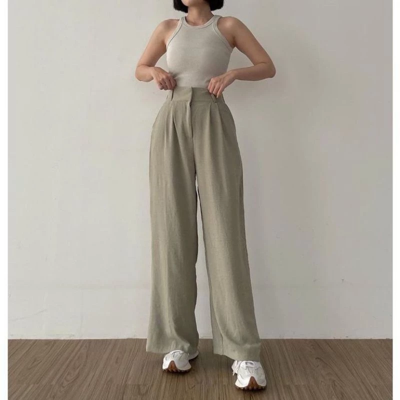 Celana Kulot Crinkle Highwaist Wanita Adem