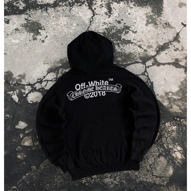 Off white x chrome hearts hoodie hotsell