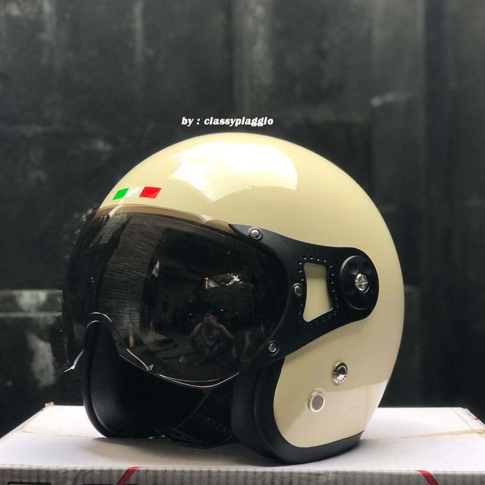 Jual Helm Retro Bogo Vespa Italy Visor | Shopee Indonesia