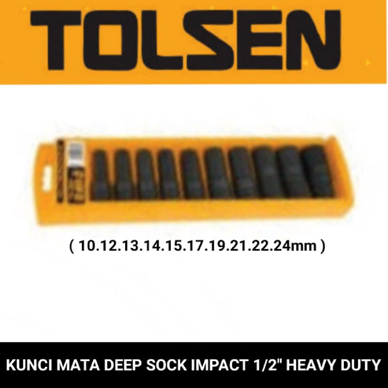 Jual Kunci Mata Sock Panjang Deep Socket Impact 1 2 10pcs Set Heavy Duty Tolsen Garansi