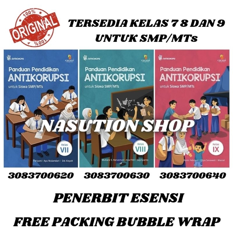 Jual Buku Panduan Pendidikan Anti Korupsi Untuk SMP/MTs Kelas 7 8 9 / 1 ...